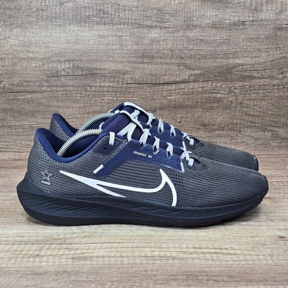 Nike Air Zoom Pegasus 40 Cowboys Men\'s Size 11 Gray Navy Blue Shoes (DZ5975-001) main image 9
